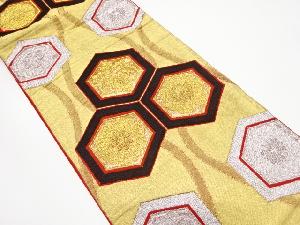 アンティーク　花亀甲に立涌模様織り出し袋帯（着用可）